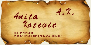 Anita Kotević vizit kartica
